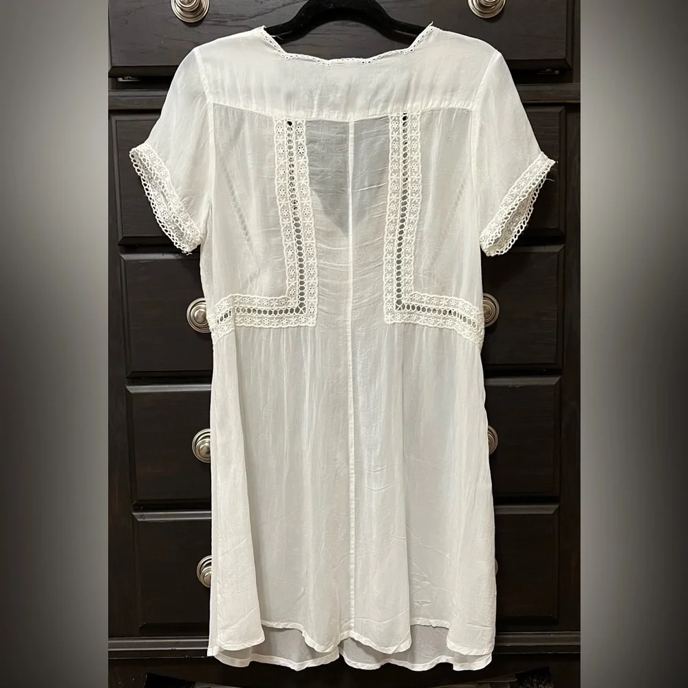 Johnny Was White Eyelet Lace Detail Tunic. Women’s Size Small - Picture 2 of 9